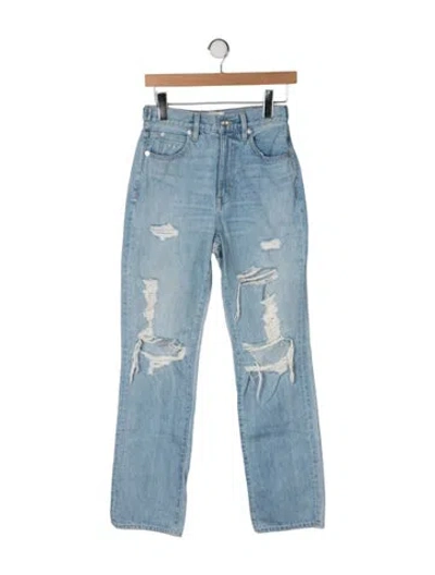 Pre-owned Slvrlake High-rise Straight Leg Jeans In Blue