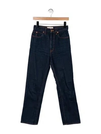 Pre-owned Slvrlake High-rise Straight Leg Jeans In Blue