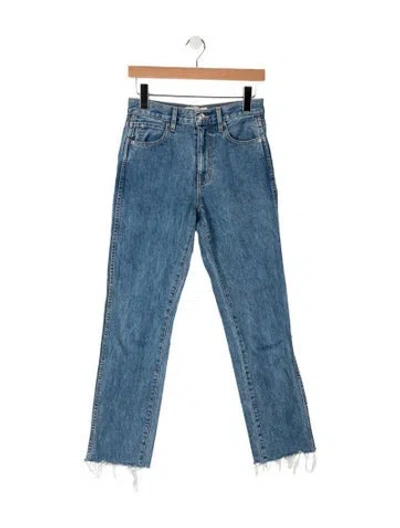 Pre-owned Slvrlake High-rise Straight Leg Jeans In Blue