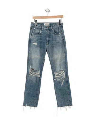 Pre-owned Slvrlake High-rise Straight Leg Jeans In Blue