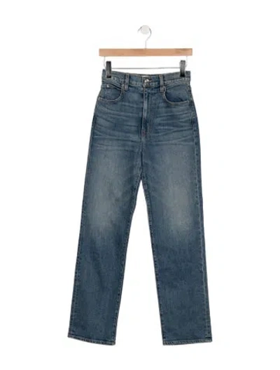 Pre-owned Slvrlake High-rise Straight Leg Jeans In Blue