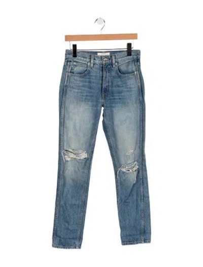 Pre-owned Slvrlake High-rise Straight Leg Jeans In Blue