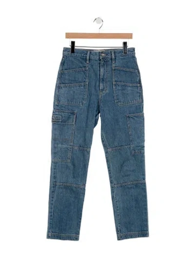Pre-owned Slvrlake High-rise Straight Leg Jeans In Blue
