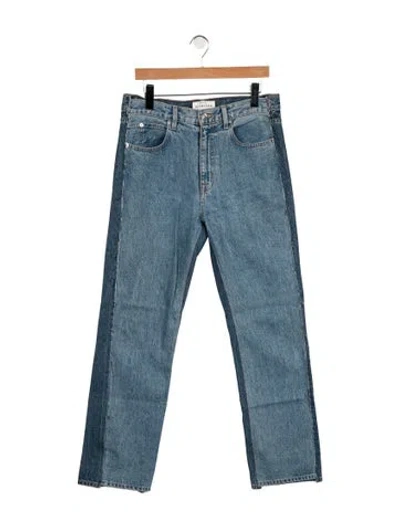 Pre-owned Slvrlake High-rise Straight Leg Jeans In Blue