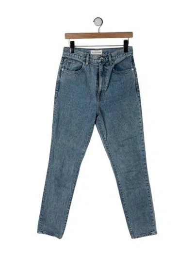 Pre-owned Slvrlake High-rise Straight Leg Jeans In Blue