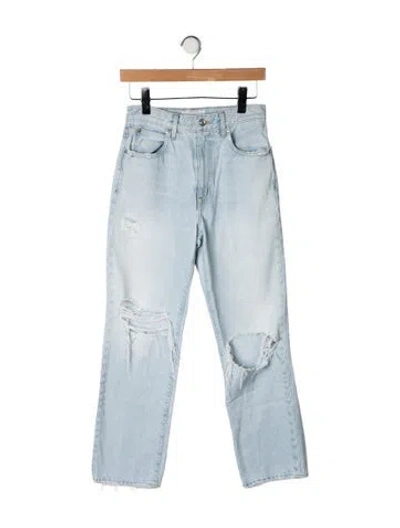 Pre-owned Slvrlake High-rise Straight Leg Jeans In Blue