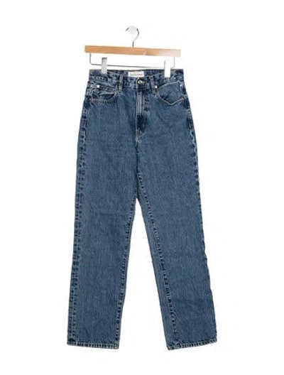 Pre-owned Slvrlake High-rise Straight Leg Jeans In Blue