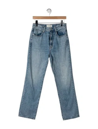 Pre-owned Slvrlake High-rise Straight Leg Jeans In Blue