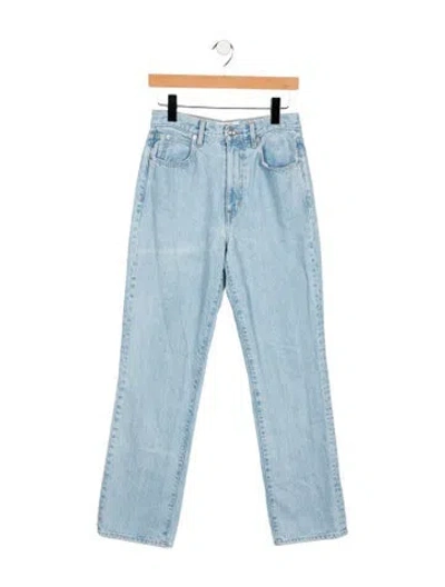 Pre-owned Slvrlake High-rise Straight Leg Jeans In Blue