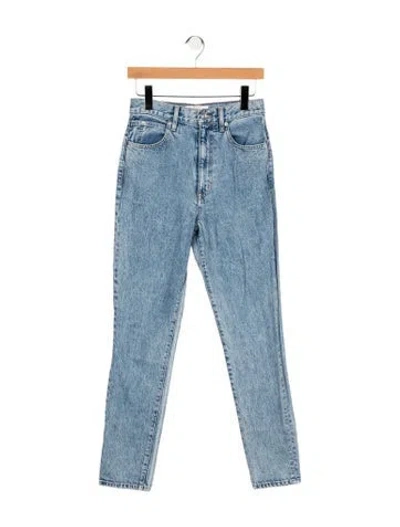 Pre-owned Slvrlake High-rise Straight Leg Jeans In Blue