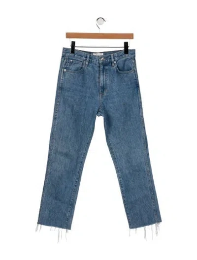 Pre-owned Slvrlake High-rise Straight Leg Jeans In Blue