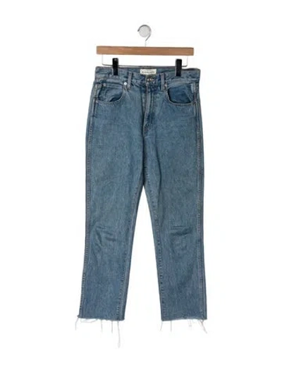 Pre-owned Slvrlake High-rise Straight Leg Jeans In Blue