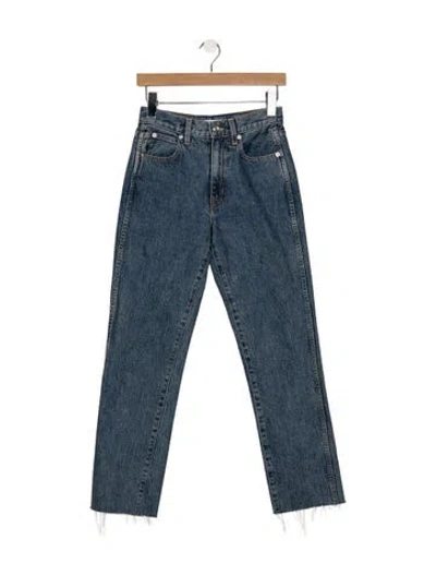 Pre-owned Slvrlake High-rise Straight Leg Jeans In Blue