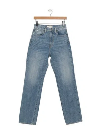 Pre-owned Slvrlake High-rise Straight Leg Jeans In Blue
