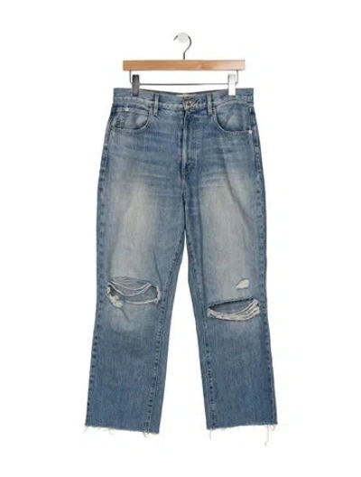 Pre-owned Slvrlake High-rise Straight Leg Jeans In Blue