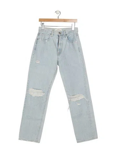 Pre-owned Slvrlake High-rise Straight Leg Jeans In Blue