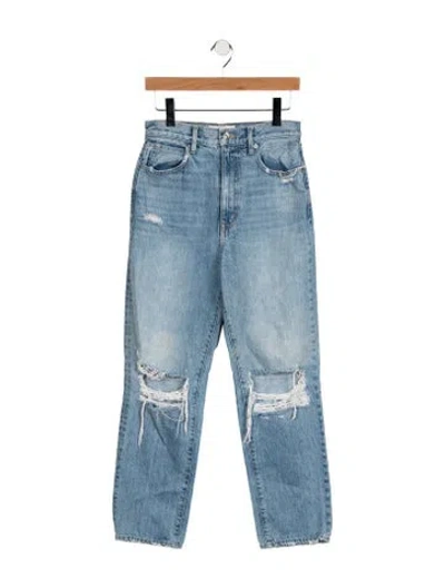 Pre-owned Slvrlake High-rise Straight Leg Jeans In Blue