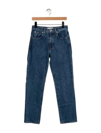 Pre-owned Slvrlake High-rise Straight Leg Jeans In Blue
