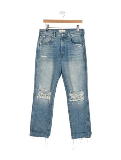 Pre-owned Slvrlake High-rise Straight Leg Jeans In Blue