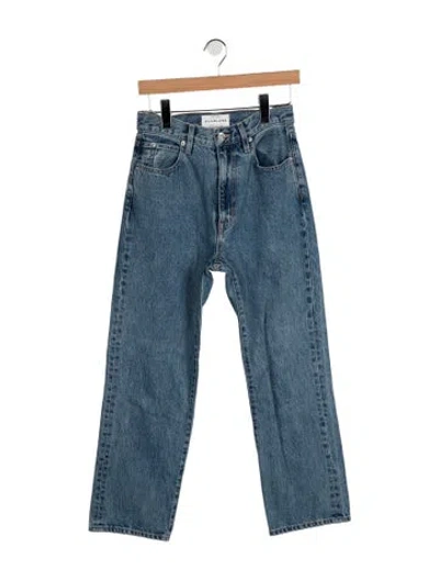 Pre-owned Slvrlake High-rise Straight Leg Jeans In Blue