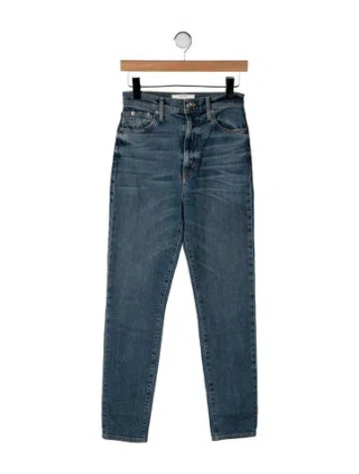 Pre-owned Slvrlake High-rise Straight Leg Jeans In Blue