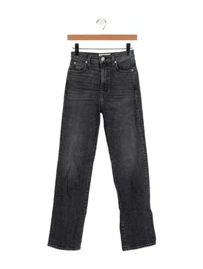 Pre-owned Slvrlake High-rise Straight Leg Jeans In Gray