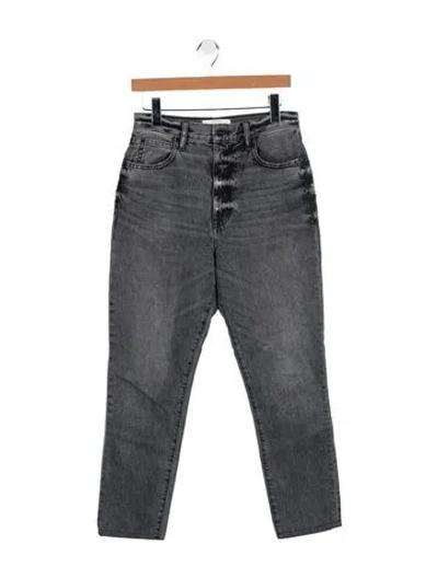 Pre-owned Slvrlake High-rise Straight Leg Jeans In Gray