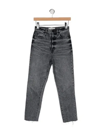 Pre-owned Slvrlake High-rise Straight Leg Jeans In Gray