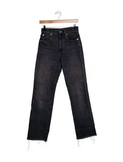 Pre-owned Slvrlake High-rise Straight Leg Jeans In Gray