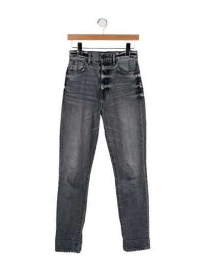 Pre-owned Slvrlake High-rise Straight Leg Jeans In Gray