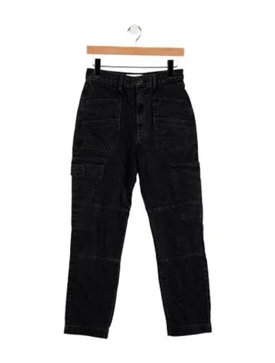 Pre-owned Slvrlake High-rise Straight Leg Jeans In Gray