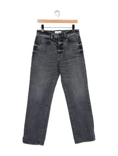 Pre-owned Slvrlake High-rise Straight Leg Jeans In Gray