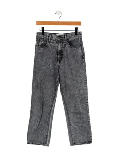 Pre-owned Slvrlake High-rise Straight Leg Jeans In Gray