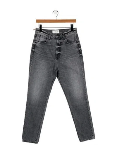 Pre-owned Slvrlake High-rise Straight Leg Jeans In Gray
