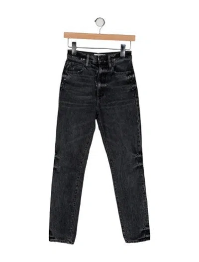 Pre-owned Slvrlake High-rise Straight Leg Jeans In Gray