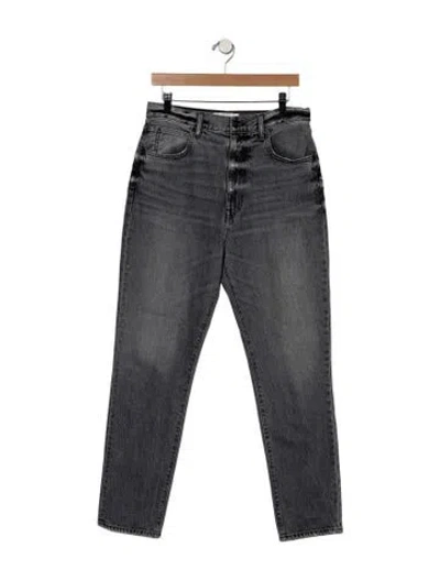 Pre-owned Slvrlake High-rise Straight Leg Jeans In Gray