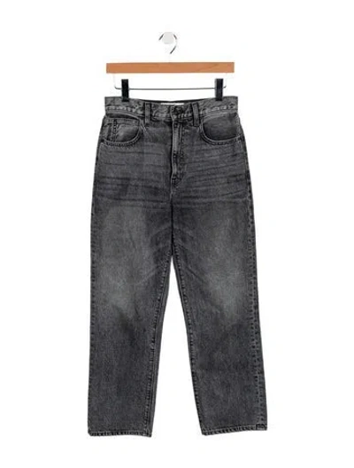 Pre-owned Slvrlake High-rise Straight Leg Jeans In Gray
