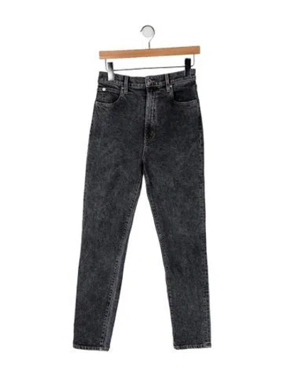 Pre-owned Slvrlake High-rise Straight Leg Jeans In Gray