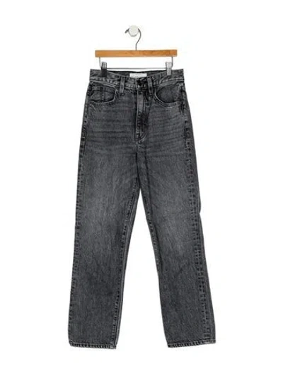 Pre-owned Slvrlake High-rise Straight Leg Jeans In Gray