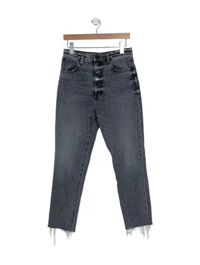 Pre-owned Slvrlake High-rise Straight Leg Jeans In Gray