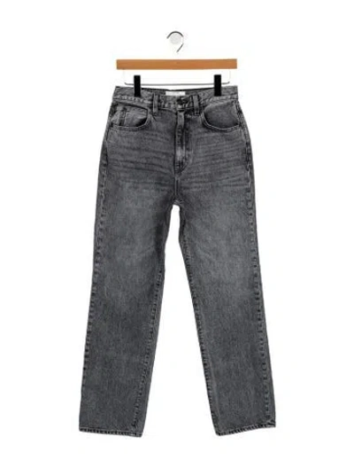 Pre-owned Slvrlake High-rise Straight Leg Jeans In Gray
