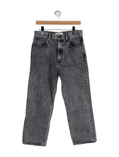 Pre-owned Slvrlake High-rise Straight Leg Jeans In Gray