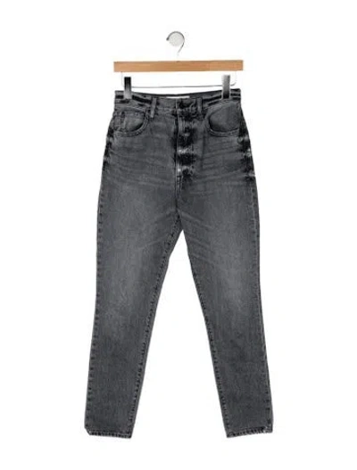 Pre-owned Slvrlake High-rise Straight Leg Jeans In Gray