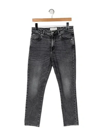 Pre-owned Slvrlake High-rise Straight Leg Jeans In Gray