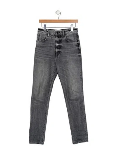 Pre-owned Slvrlake High-rise Straight Leg Jeans In Gray