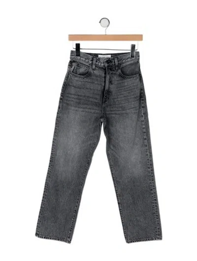 Pre-owned Slvrlake High-rise Straight Leg Jeans In Gray