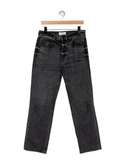 Pre-owned Slvrlake High-rise Straight Leg Jeans In Gray