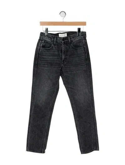 Pre-owned Slvrlake High-rise Straight Leg Jeans In Gray