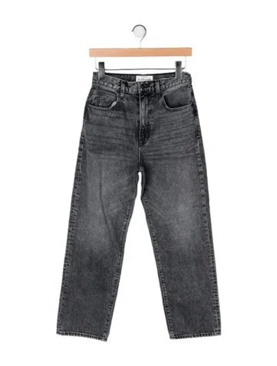 Pre-owned Slvrlake High-rise Straight Leg Jeans In Gray