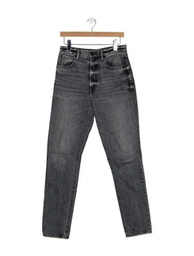 Pre-owned Slvrlake High-rise Straight Leg Jeans In Gray